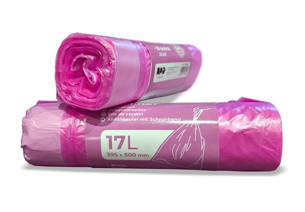 Avfallspåse med dragsnöre Rosa 17L 20st/rl